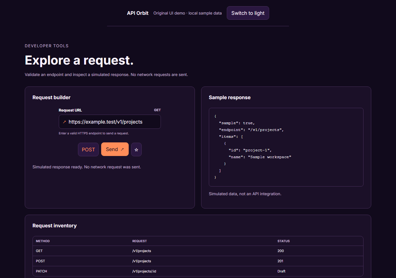 Postman-inspired API Orbit delivered demonstration